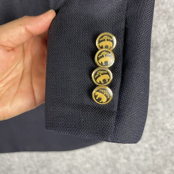 Brooks Brothers Loro Piana Golden Fleece Blazer Mens 44R Blue Gold Button 130s - Picture 12 of 16